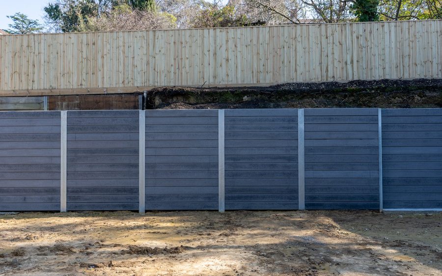 The finished wall along its full run